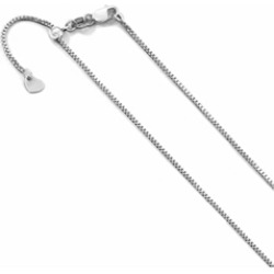 Finejewelers 10k White Gold Adjustable Box Chain Necklace