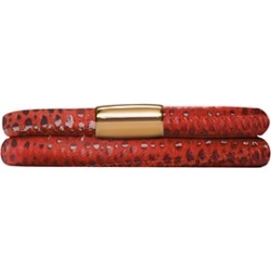 Endless Jewelry - Jennifer Lopez Collection Red Reptile, 38cm/7.5inch Double Leather Bracelet Gold Finish