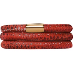 Endless Jewelry - Jennifer Lopez Collection Red Reptile, 63cm/8.5inch Triple Leather Bracelet Gold Finish