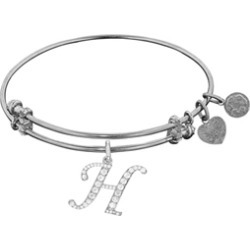 Brass With White Finish Initial H Charm For Angelica Collection Bangle