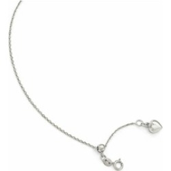 Finejewelers 14k White Gold Polished Dangle Heart Adjustable Anklet