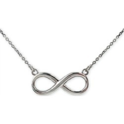 925 Sterling Silver Infinity Pendant Necklace - 16/18 Inch Adjustable Chain Included