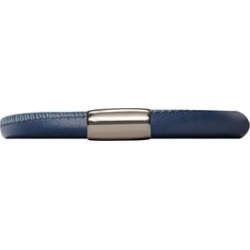 Endless Jewelry Blue Leather 20cm/8.0inch Single Leather Bracelet Steel Finish