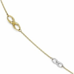 Finejewelers 14k Two-tone Polished Anklet W/1in Ext