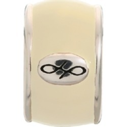 Endless Jewelry Cream Endless Enamel Silver Cream Enamel Rhodium Silver Finish