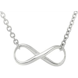 Sterling Silver Infinity Shiny Oval Link Ladies Necklace