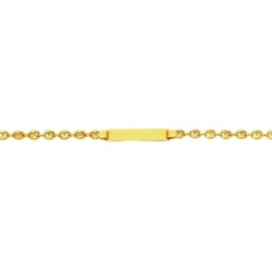 14 kt Yellow Gold Shiny Puffed Mariner Link ID Bracelet