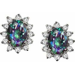 Tommaso Design� Oval Rainbow Mystic Topaz Earrings