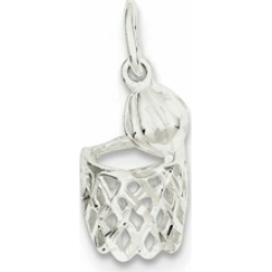Sterling Silver Basketball Hoop Charm