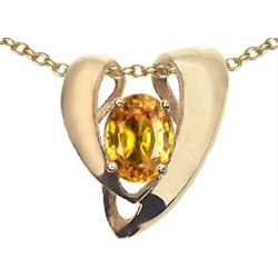 Tommaso Design� Oval 9x7mm Genuine Citrine Pendant Necklace Enhancer
