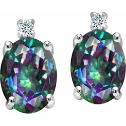 Tommaso Design� Oval Rainbow Mystic Topaz Earrings