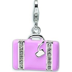 Amore LaVita� Sterling Silver 3-D Swarovski Crystal and Enameled Laptop Bag w/Lobster Clasp for Charm Bracelet