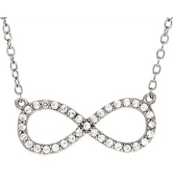 Sterling Silver Infinity Shiny Cable Ladies Necklace