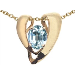 Tommaso Design� Oval 9x7mm Genuine Aquamarine Pendant Necklace Enhancer