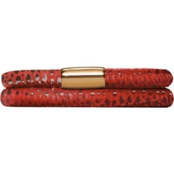 Endless Jewelry - Jennifer Lopez Collection Red Reptile, 42cm/8.5inch Double Leather Bracelet Gold Finish