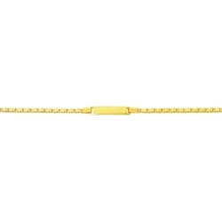 14 kt Yellow Gold Shiny Heart Link ID Bracelet