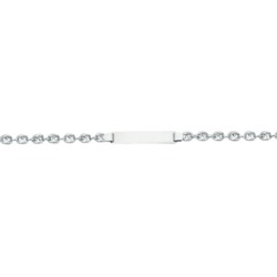 14 kt White Gold Shiny Puffed Mariner Link ID Bracelet