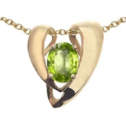 Tommaso Design� Oval 9x7mm Genuine Peridot Pendant Necklace Enhancer