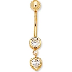 CZ Heart Belly Ring