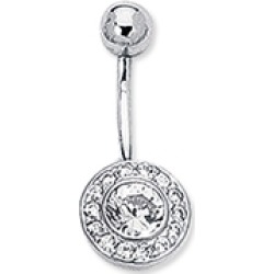 CZ Round Belly Ring