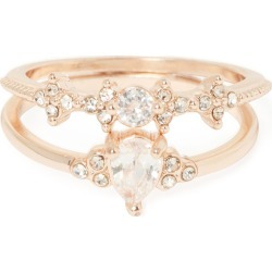 Millie Cubic Zirconia Two-Pack of Rings - Rose Gold - s m
