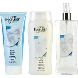 BODY FANTASIES FRESH WHITE MUSK by Body Fantasies SET-BODY SPRAY 8 OZ & BODY LOTION 7 OZ & BODY WASH 12 OZ for WOMEN