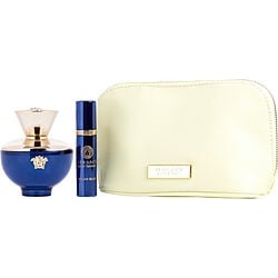 VERSACE DYLAN BLUE by Gianni Versace SET-EAU DE PARFUM SPRAY 3.4 OZ & EAU DE PARFUM SPRAY .33 OZ MINI & POUCH for WOMEN