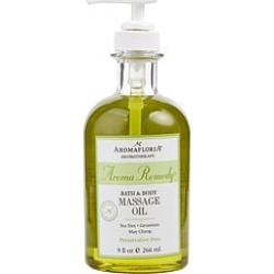 AROMA REMEDY by Aromafloria BATH & BODY MASSAGE OIL 9 OZ BLEND OF TEA TREE, GERANIUM, AND MAY CHANG (PRESERVATIVE FREE) for UNISEX