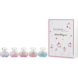INCANTO VARIETY by Salvatore Ferragamo SET-5 PIECE WOMENS MINI VARIETY WITH INCANTO DREAM & INCANTO CHARMS & INCANTO SHINE & INCANTO HEAVEN & INCANTO BLOOM AND ALL ARE EDT .17 OZ MINIS for WOMEN