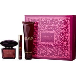 VERSACE CRYSTAL NOIR by Gianni Versace SET-EAU DE PARFUM SPRAY 3 OZ & BODY LOTION 5 OZ & EAU DE PARFUM SPRAY .34 OZ MINI for WOMEN
