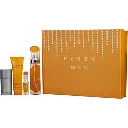 PERRY by Perry Ellis SET-EDT SPRAY 3.4 OZ & AFTERSHAVE GEL 3 OZ & DEODORANT STICK ALCOHOL FREE 2.75 OZ & EDT SPRAY .25 OZ MINI for MEN