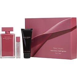 NARCISO RODRIGUEZ FLEUR MUSC by Narciso Rodriguez SET-EAU DE PARFUM SPRAY 3.3 OZ & BODY LOTION 2.5 OZ & EAU DE PARFUM SPRAY .33 OZ MINI for WOMEN