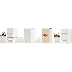 CHLOE VARIETY by Chloe SET-4 PIECE WOMENS MINI VARIETY WITH CHLOE LOVE STORY EAU SENSUELLE .25 OZ & CHLOE FLEUR DE PARFUM .17 OZ & CHLOE NEW .17 OZ & CHLOE LOVE STORY .25 OZ & ALL ARE MINIS for WOMEN