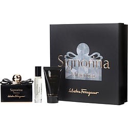 SIGNORINA MISTERIOSA by Salvatore Ferragamo SET-EAU DE PARFUM SPRAY 3.4 OZ & BODY LOTION 1.7 OZ & EAU DE PARFUM SPRAY .34 OZ MINI for WOMEN