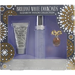 WHITE DIAMONDS BRILLIANT by Elizabeth Taylor SET-EDT SPRAY 1.7 OZ & BODY LOTION 1.7 OZ & WHITE DIAMONDS PARFUM .12 OZ MINI for WOMEN