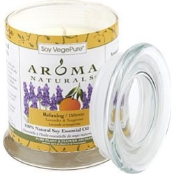RELAXING AROMATHERAPY by Relaxing Aromatherapy ONE 3.7x4.5 inch MEDIUM GLASS PILLAR SOY AROMATHERAPY CANDLE. COMBINES THE ESSENTIAL OILS OF LAVENDER AND TANGERINE TO CREATE A FRAGRANCE THAT REDUCES STRESS. BURNS APPROX. 45 HRS for UNISEX