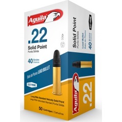 Aguila Super Extra Solid Lead Point Standard Rimfire Ammunition, .22 LR, 40-gr.