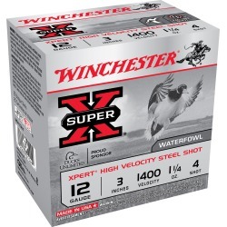 Winchester Xpert High Velocity Shotgun Steel Shot, 12-ga, 3", 1-1/4 oz, #4