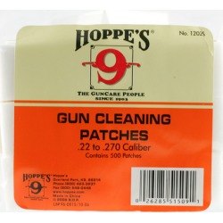 Hoppe's Cleaning Patches, .22 to .270 caliber, 500 Patches