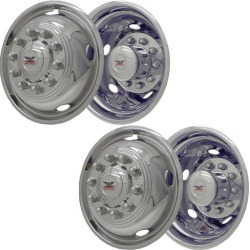 Stainless Steel Wheel Simulators & Covers, 19.5" 10-lug, Set of 4