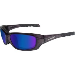 Wiley X WX Gravity Sunglasses, Black Crystal Frame/Blue Mirror Lens