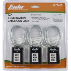 FSDC 14" Combination Cable Gun Lock, 3-Pk.