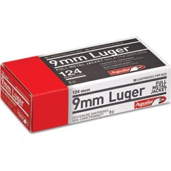 Aguila Centerfire Pistol Ammo, 9mm Luger, 124-gr, FMJ