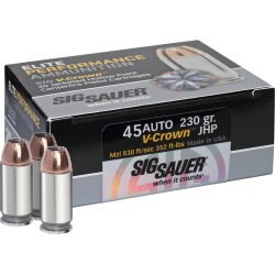 SIG Sauer Elite Performance V-Crown Ammo, .45 ACP, 230-gr, JHP