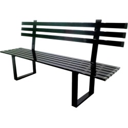 Black Powder Coated Aluminum Bench, 6'
