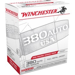 Winchester USA Handgun Ammo Range Pack, .380 ACP, 95-gr, FMJ