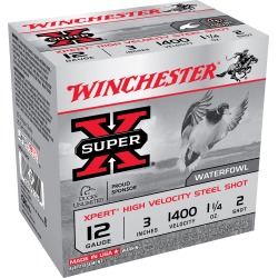 Winchester Xpert High Velocity Steel Shot, 12-ga, 3", 1-1/4 oz, #2