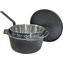 Bayou Classic® 14-qt. Dutch Oven with Basket 14-qt. Cast Iron Dutch Oven with Perforated Aluminum Basket