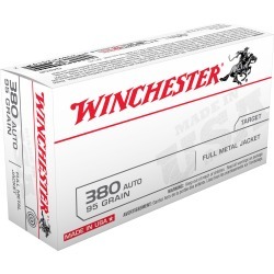 Winchester USA Handgun Ammo, .380 ACP, 95-gr, FMJ