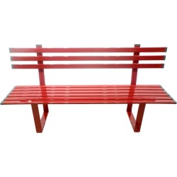 Red Powder Coated Aluminum Bench, 6'